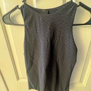 Fendi Monogram Black Tank Top